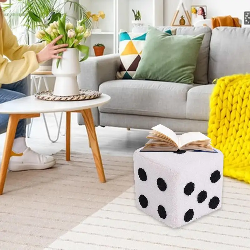 Entrance Cube Chair Dice Design Small Square Footstool Removable And Washable Soft Chair For Door 7.87x7.87x7.87Inch Comfortable