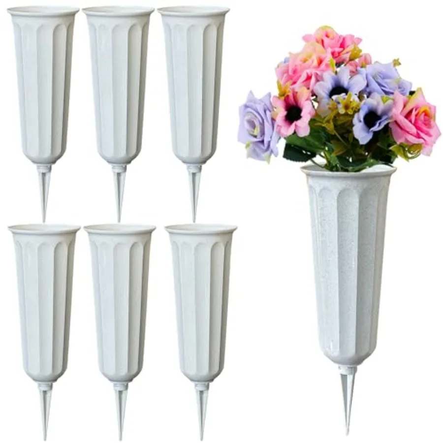 

Memorial Floral Vases, Cemetery Vase, Headstones Flower Holder, Grave Cone Vase, Flower Pots for Outdoor Plants, Decorative Pla