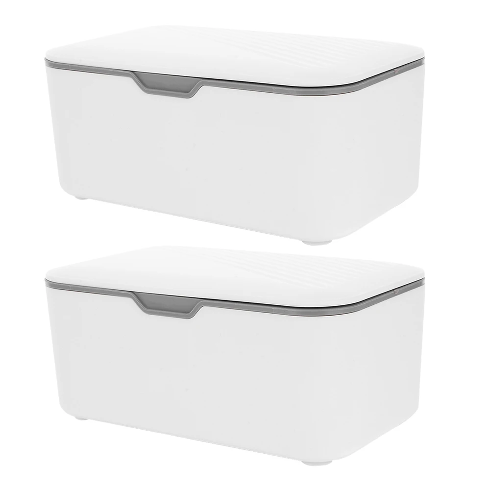 

2pcs Dispenser Paper Box for Baby Wipes Dispenser Baby Wet Tissues Storage Container Refillable Holder Bathroom Travel Grey