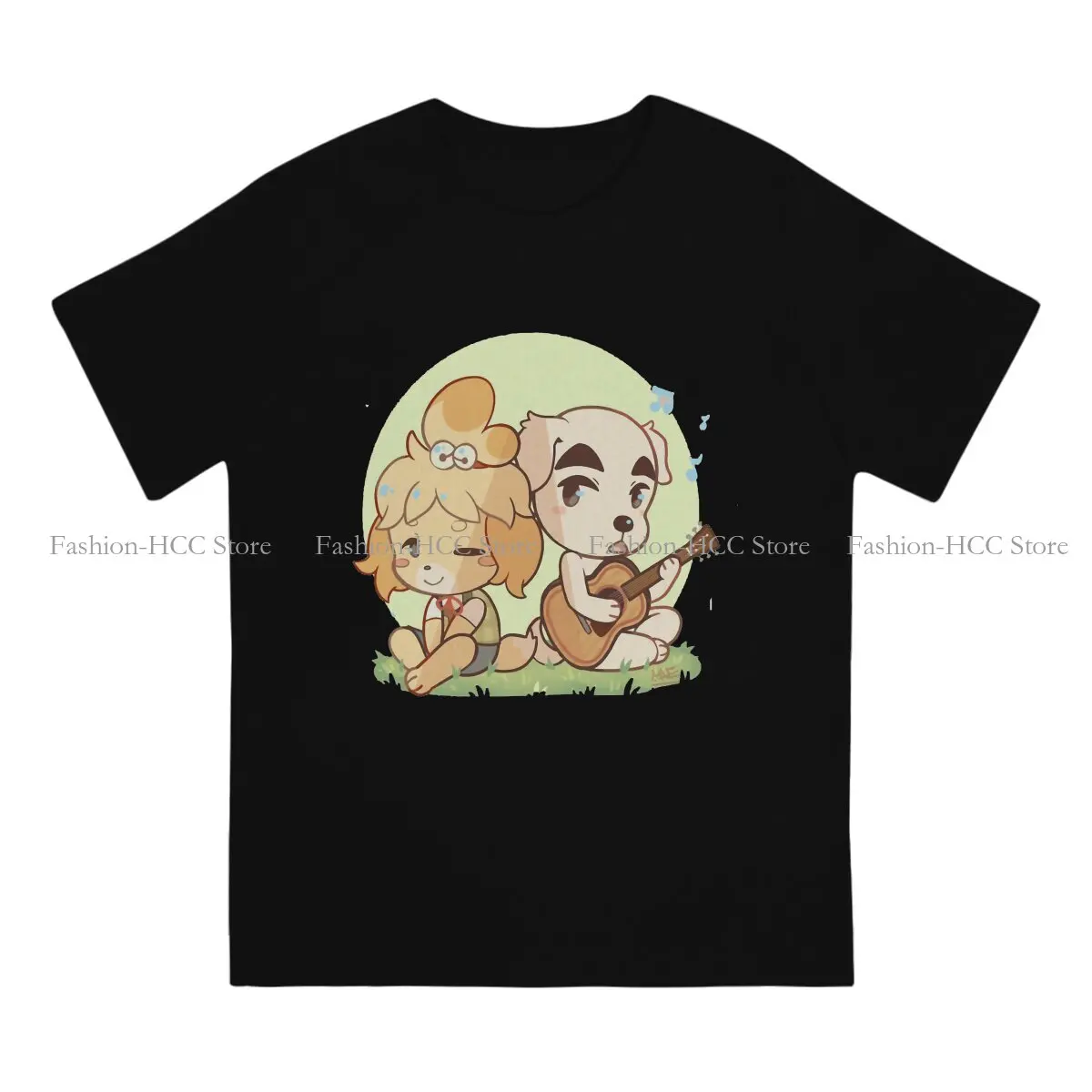 Animal Crossing：Pocket Camp Polyester TShirt for Men Isabelle And KK Slider Soft Summer Sweatshirts T Shirt High Quality