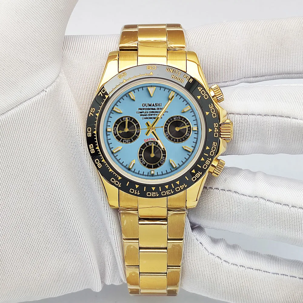 럭셔리 스포츠 VK63 쿼츠 시계 사파이어 글라스 316L 스테인리스 스틸 방수 남성용 커스텀 시계 (VK63 무브먼트 탑재)