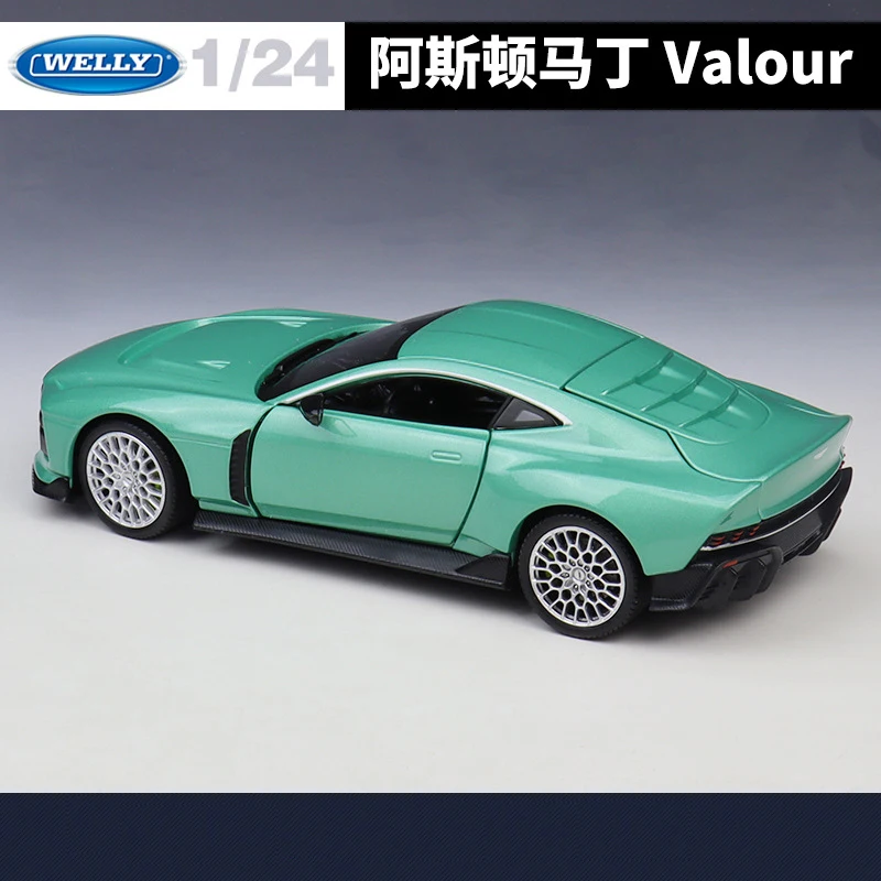 WELLY 1:24 Aston Martin Valour Supercar Auto in lega Fonde sotto pressione e veicoli giocattolo Modello di auto Modello in scala in miniatura Auto giocattolo per bambini