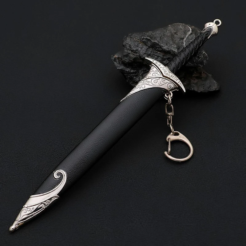 Le Seigneur des Anneaux Réplique de la Dague Dard - 18cm (7,08 pouces) Alliage de Zinc - Lame Non Aiguisée avec Fourreau - Idéal pour les Fans de LOTR, Accessoire pour Figurines