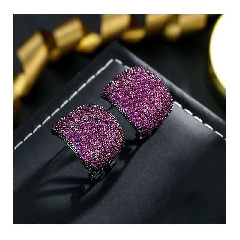 

Niche Burgundy Earrings Retro Elegance Light Luxury Temperament High-end Earrings Earrings