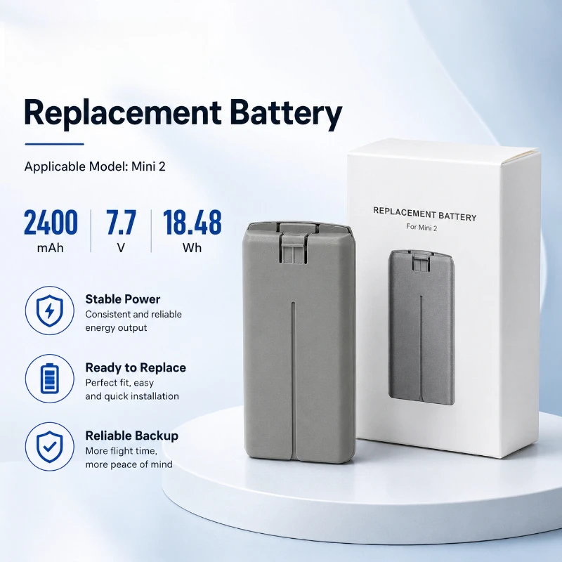 2400mAh 7.7V for DJI Replacement Battery Mini2 Long Range Drone Durable and Durable Compatible with Digital Battery