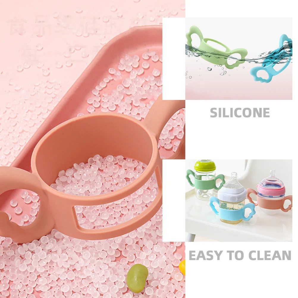 

4pcs Silicone Baby Bottle Handles Ergonomic Grip Anti-Slip Newborn Milk Bottle Handle Toddler Kids Safe Durable Multiple Colors