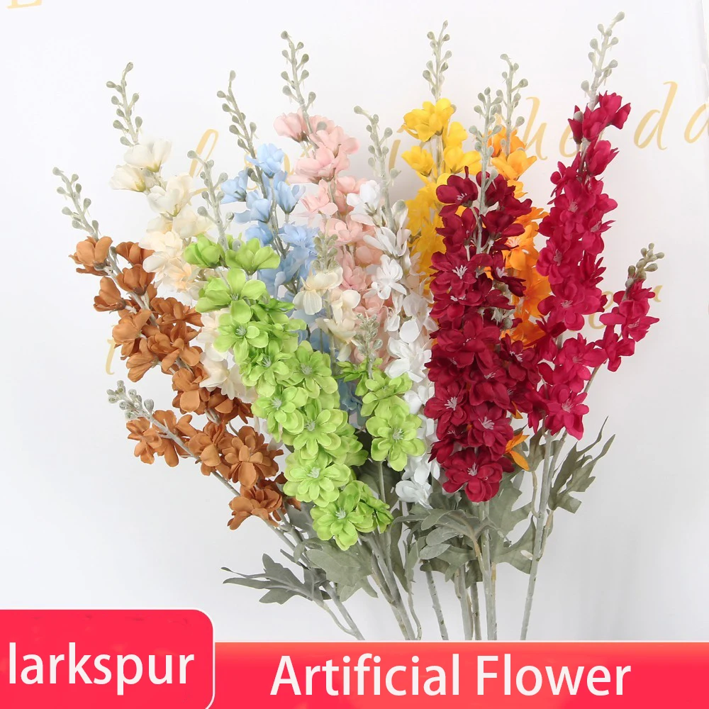 1/2 Stück Künstliche Rittersporn-Blumen mit Langem Stiel, Seidenblumenstrauß für Heimdekoration, Garten, Outdoor und Hochzeitsdekoration – Detail 1