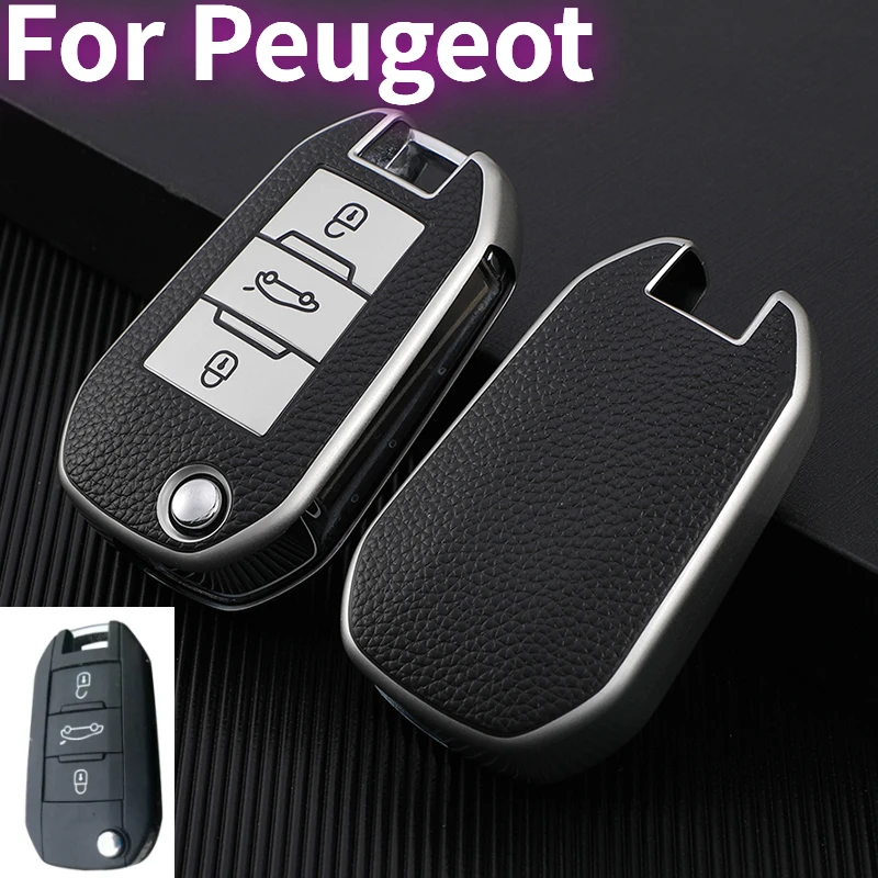 TPU Plating Skin Car Key Cover Case Shell for Peugeot 208 2008 308 3008 408 508 107 301 Citroen C4 CACTUS C5 DS4 DS5 Holder Fob