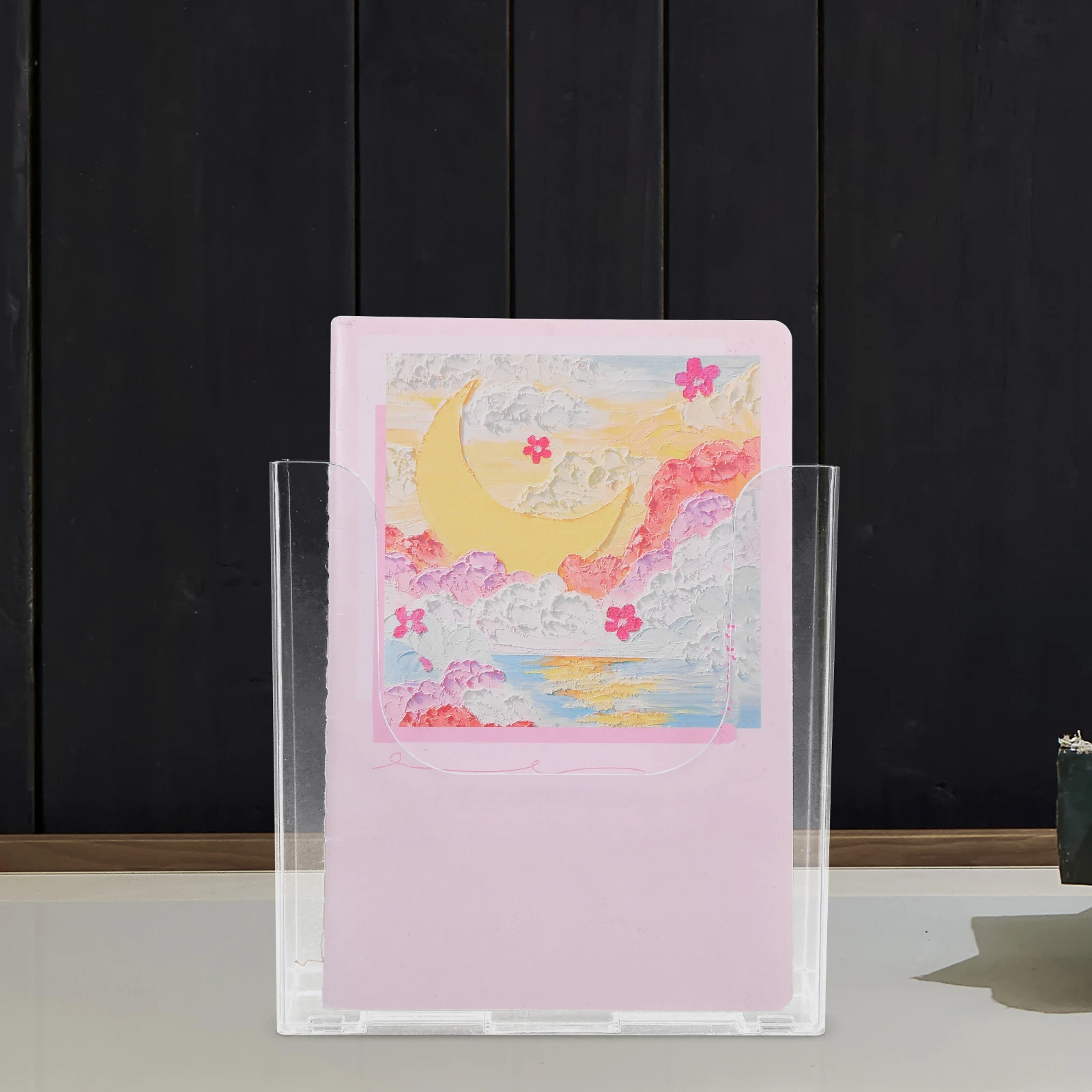 

Hanging Paper Organizer 2 Pack Clear File Stand Vertical Magazine Holder Table Display Stand for Home Office