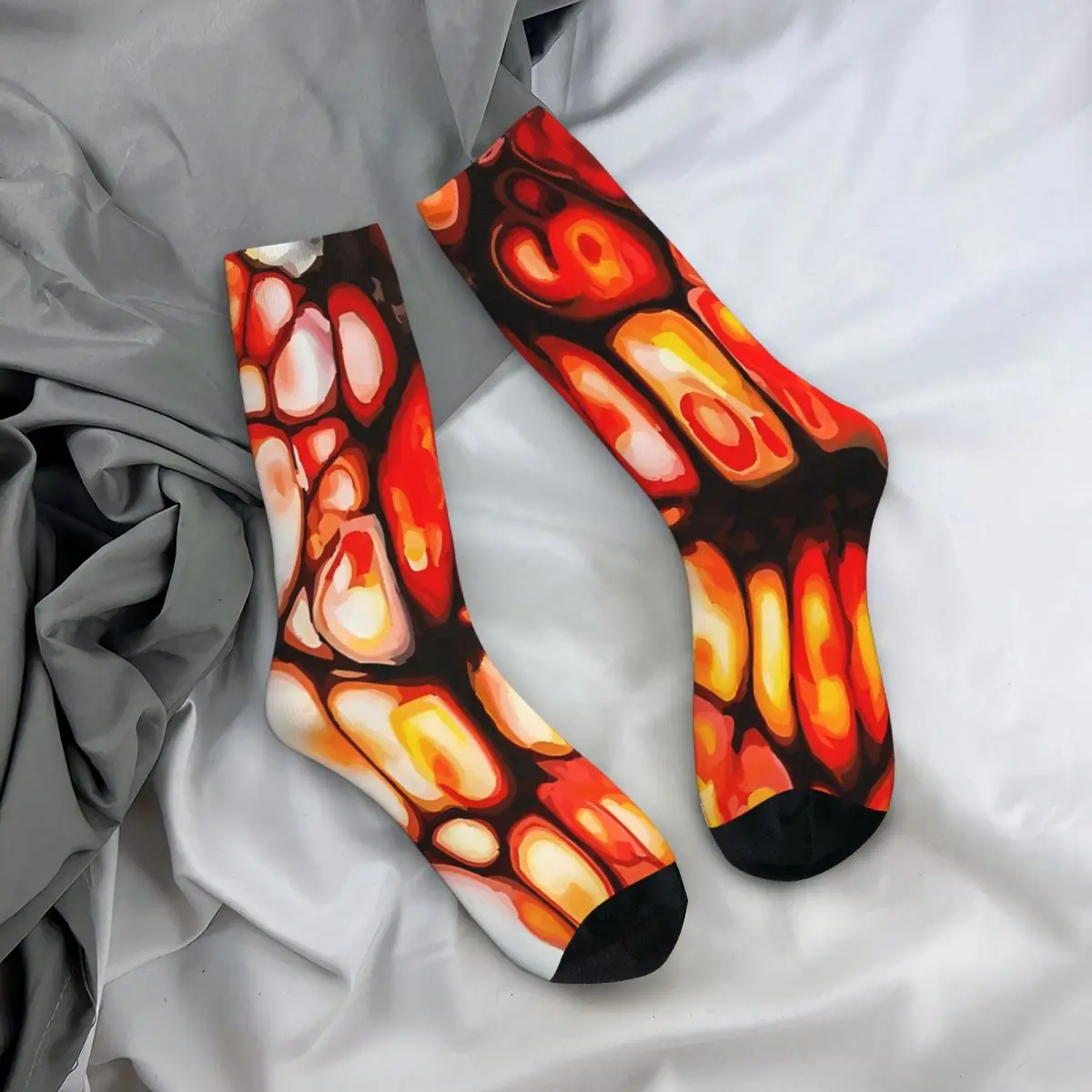 Crazy compression Fluid Motion 002 - Fire Sock for Men Vintage Seamless Pattern Crew Sock Casual