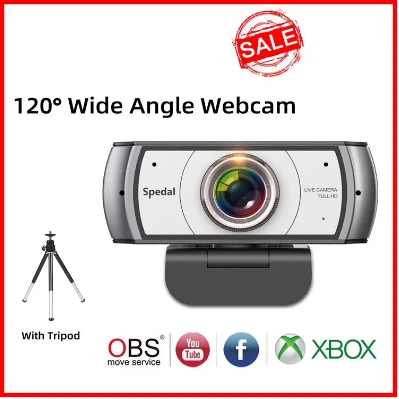 Go! C920 Pro 120° Wide Angle Webcam Full HD 1080P with Tripod Official Software USB Web Camera Software Control For Mac PC