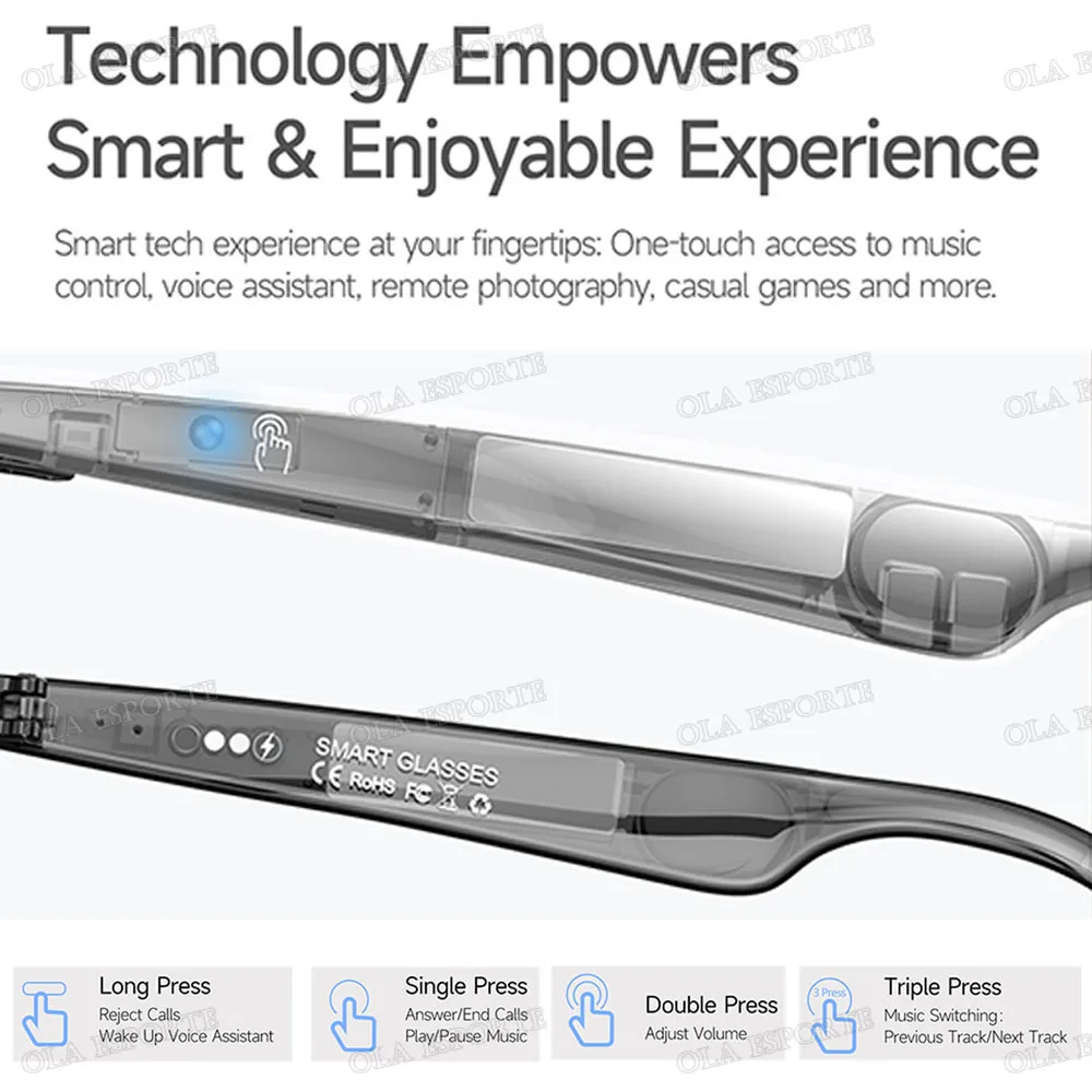 نظارات الترجمة الذكية AI بلوتوث مكالمة الموسيقى عن بعد 164 فيديو عبر الإنترنت مترجم اللغة ملاحظة صوتية UV400 النظارات الشمسية 2025