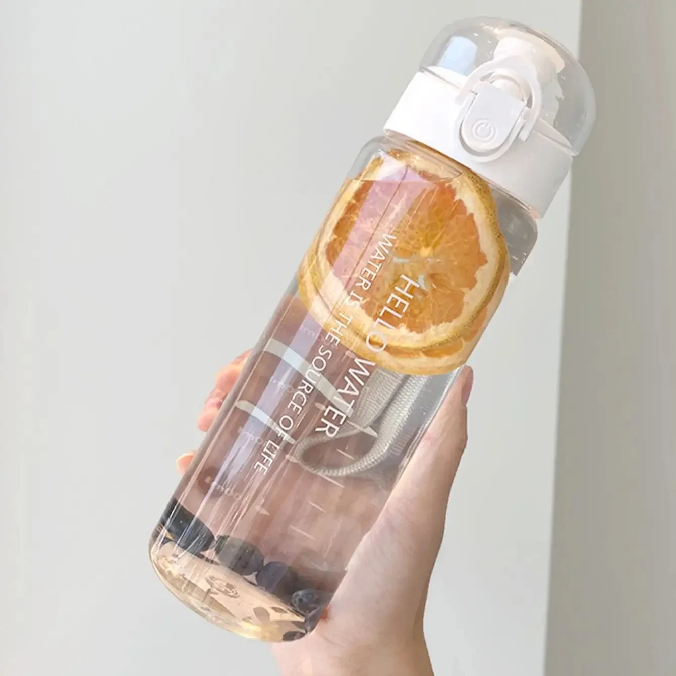 1pc-Summer Sports Water Cup, Large Capacity Portable Plastic Cup, High Temperature Resistant Simple Anti-fall Water Bottle view 5