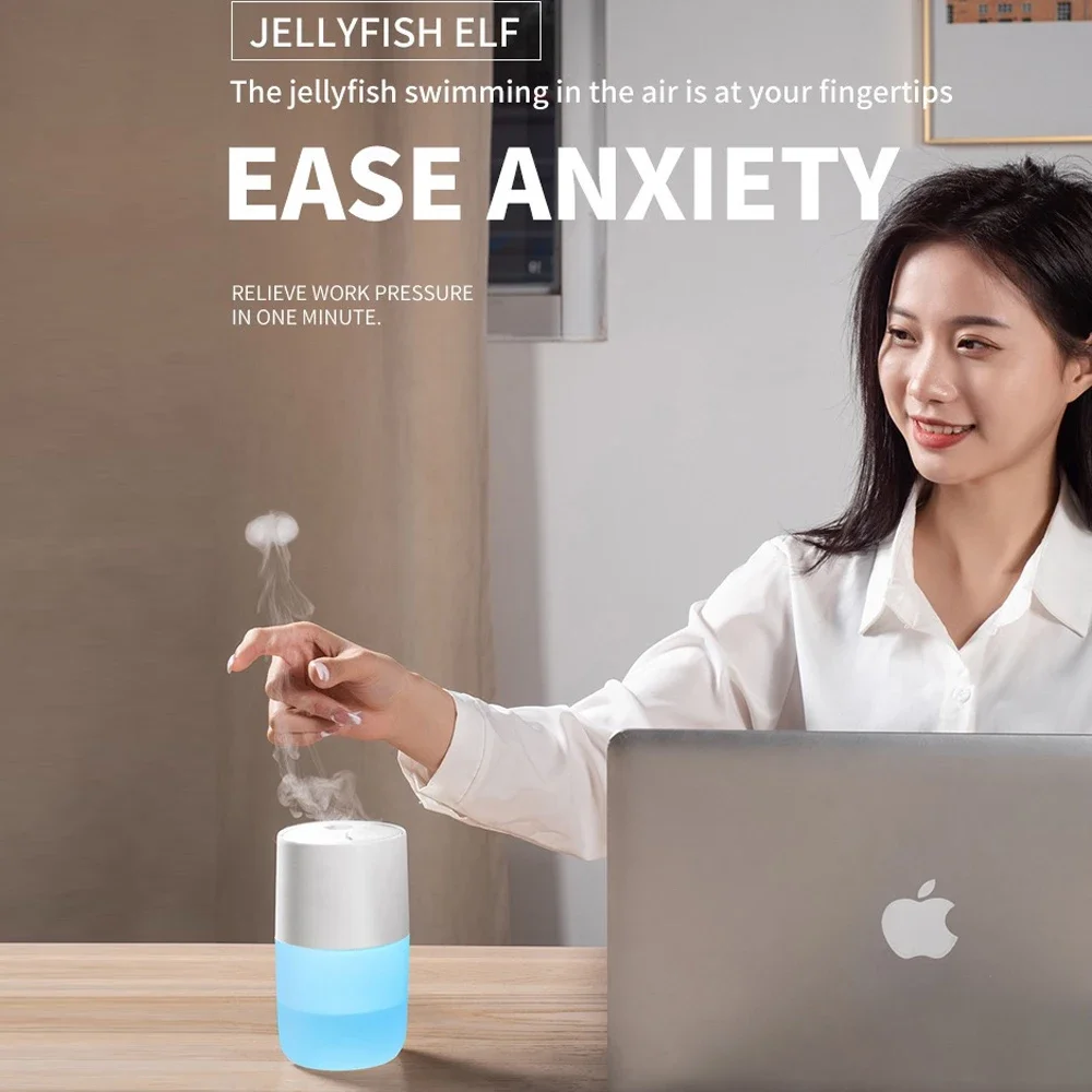 Diffuser Aromaterapi 300ml dengan Humidifier & Lampu LED 7 Warna Termasuk 2 Minyak Atsiri