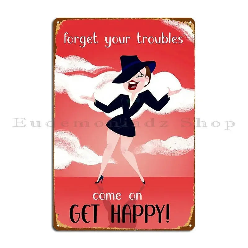 Come On Get Happy Metal Plaque Poster Vintage Wall Cave Club Party Pub Print Tin Sign Poster