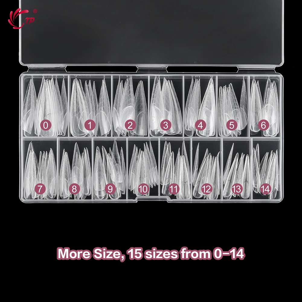 TP 프렌치 스틸레토 듀얼 네일 폼 150개 퀵 빌딩 젤 아크릴 네일 몰드 풀 커버 연장 탑 폼 (폴리 네일 젤용)