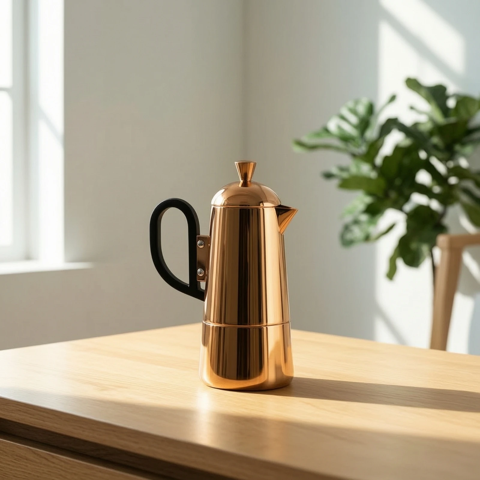 Coffee Pot with Black Handle Cylindrical Stainless Steel Coffee Pot Cezve Rust-Resistant Ibrik Portable for Minimalists