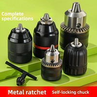 2-13mm Keyless Threaded Metal Drill Chuck, Hex Shank/SDS/Square Quick Grip Adapter, Chuck for Drill Bits Screwdriver Tap&Sockets