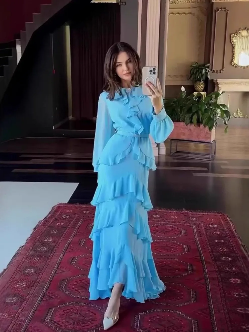 Women Dress Abaya Eid Ruffle Elegant Solid Cake Muslim Jalabiya Ramadan Vestidos Largos Party Arab Long Robe Morocco Kaftan 2026