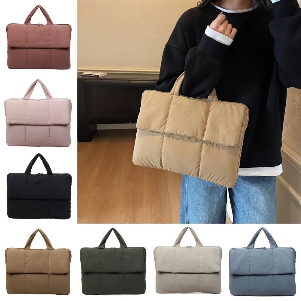 16 Inch Laptop Handbag Shockproof Water Resistant Pillow Laptop Sleeve Quilted Puffer Lightweight Notebook Storage Bag Travel