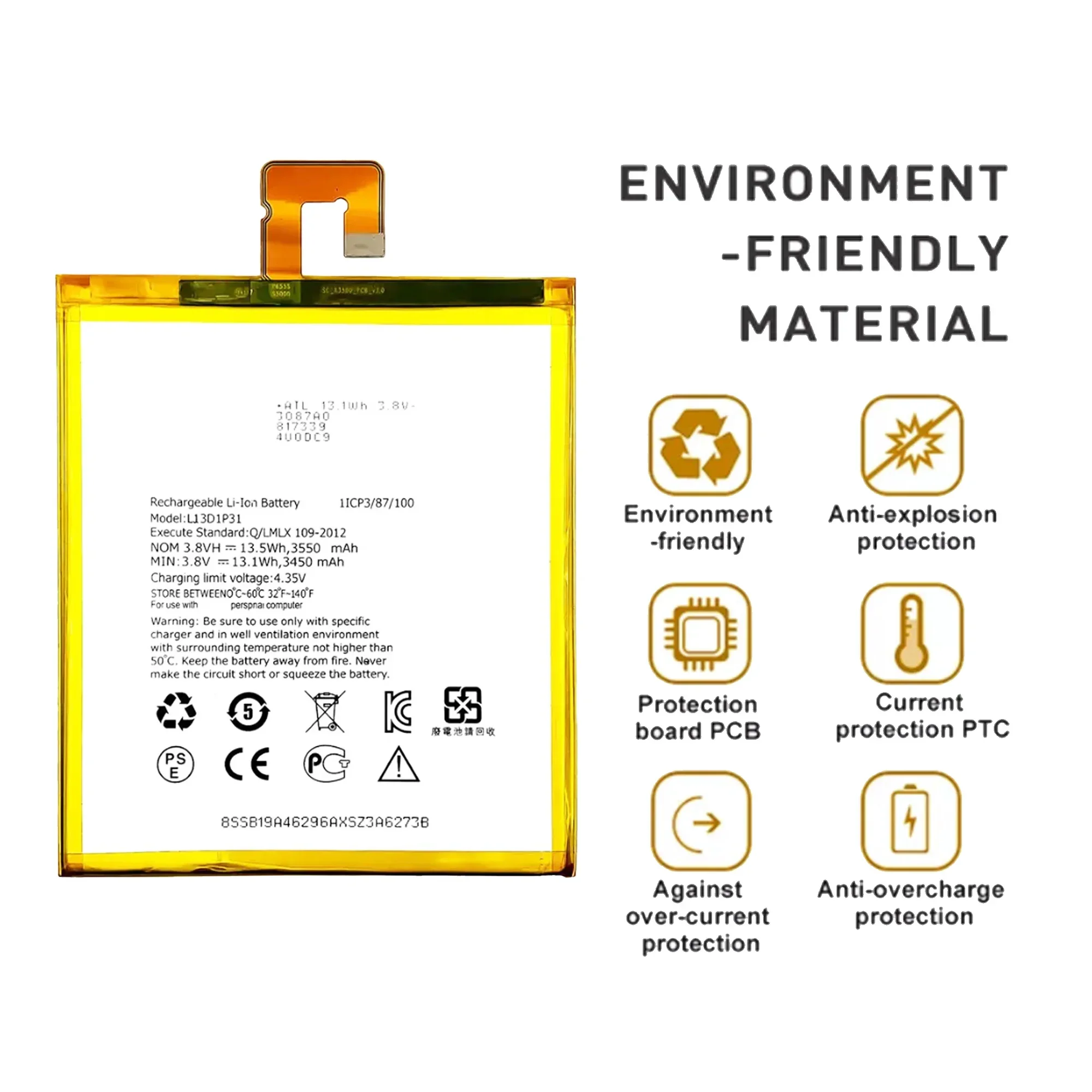 Original 100% New L13D1P31 Battery For Lenovo Pad A3500 S5000 S5000-H tab 3 7 TB3 710i 710F tab2 A7 A7-30 A7-10F A7-20F Bateria