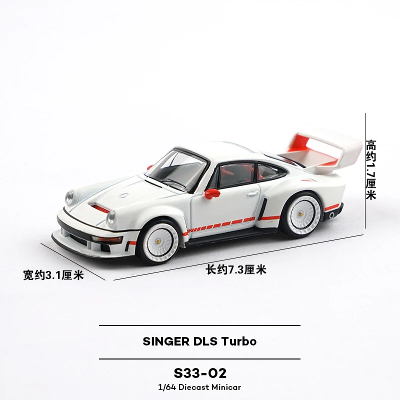 

Масштаб 1/64 SINGER DLS Turbo, суперкар, имитация сплава, модель автомобиля, статический дисплей, Коллекционная игрушка, подарок, спортивное украшение