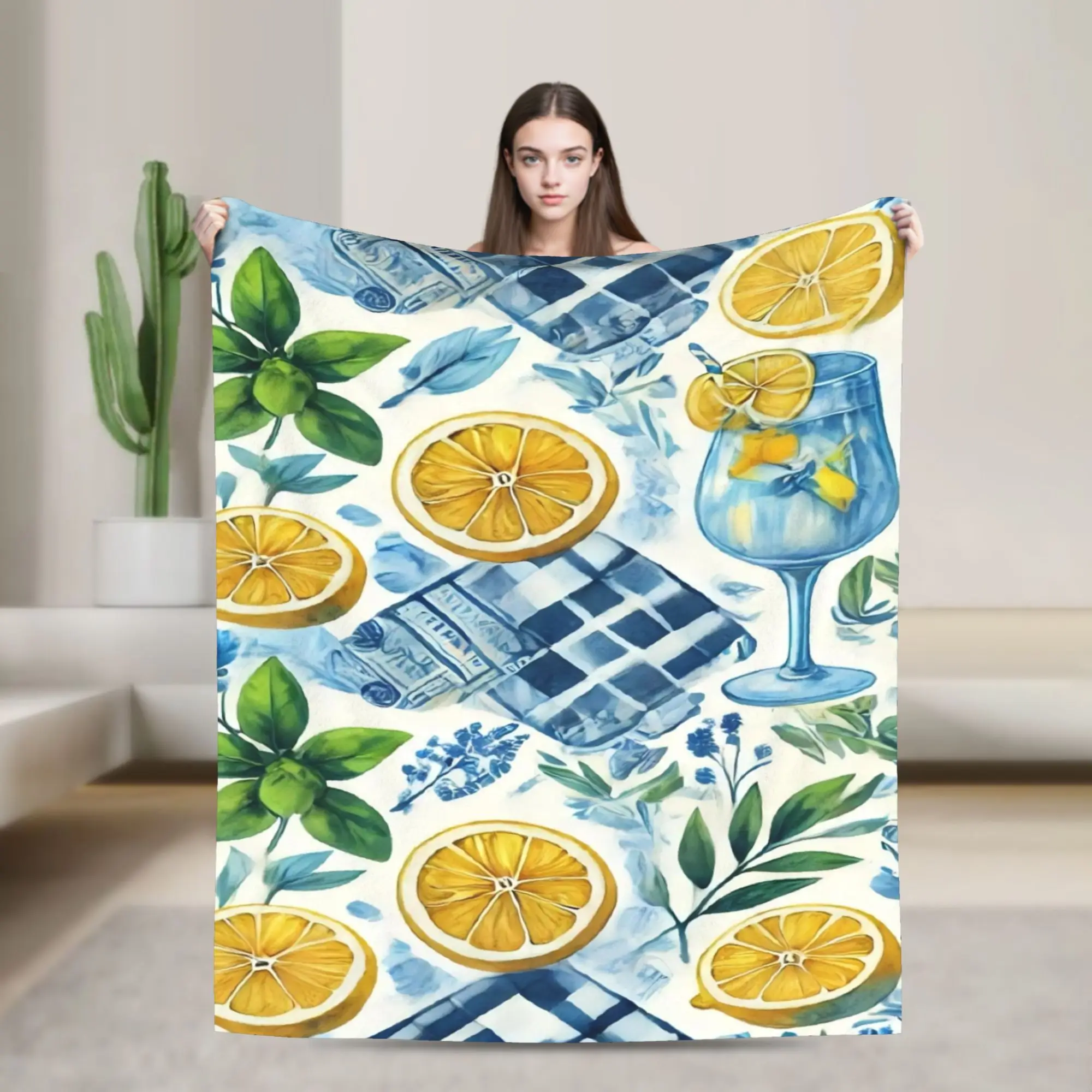 Funny Lemon Sicily Rectangle Blanket Soft Flannel  Relax Throw Blankets Machine Washable