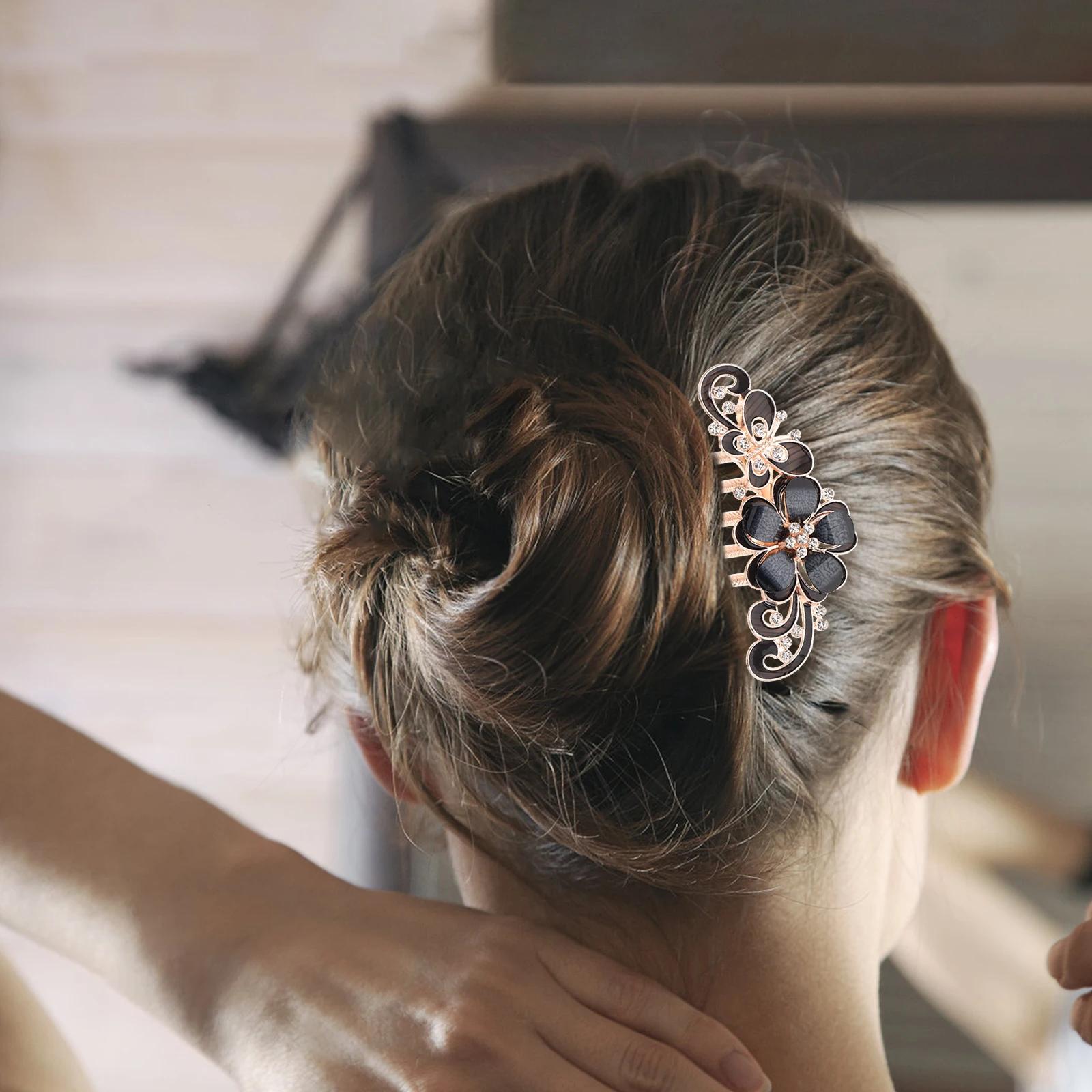 

Wedding Hair Accessories Mother Barrettes Imitation Drill Floral Clips for Women