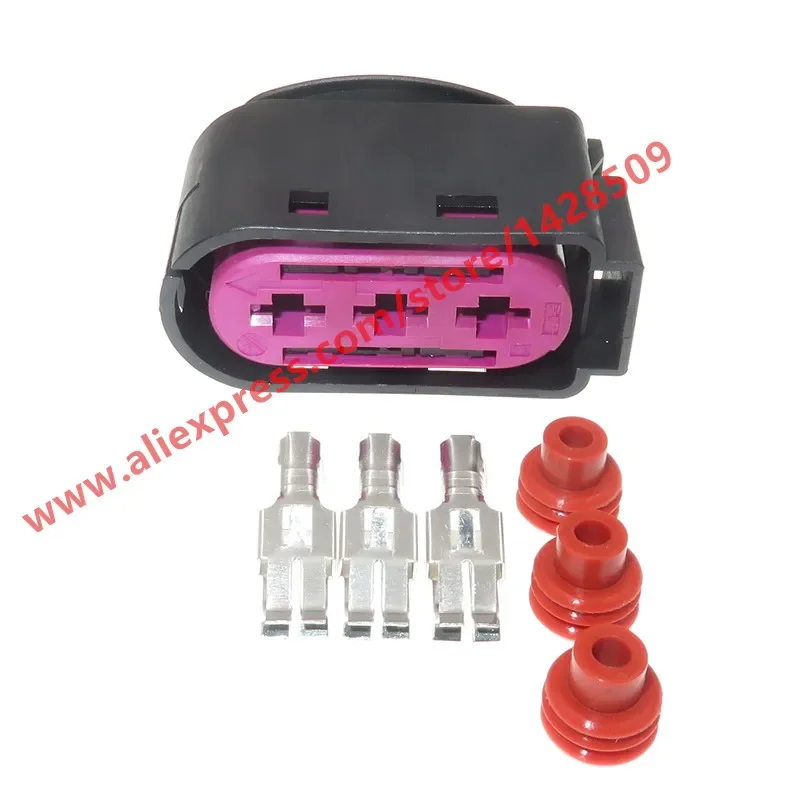 1 Juego de Conectores de Caja de Fusibles para Automóvil de 3 Pines, Conector Hembra Sellado a Prueba de Agua, Conectores de Cable Automotriz para VW Audi 1J0937773 1J0 937 773