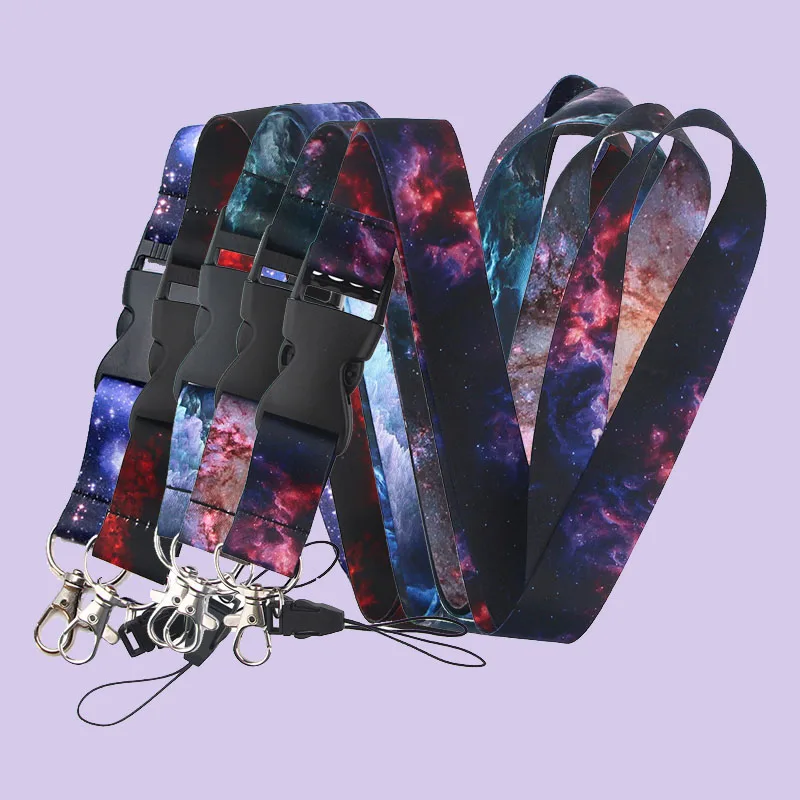 5개 세트 예쁜 별이 빛나는 하늘 로프 스트랩 버클 키체인 랜야드 자동차 오토바이 열쇠 분실 방지 걸이 로프 액세서리 선물