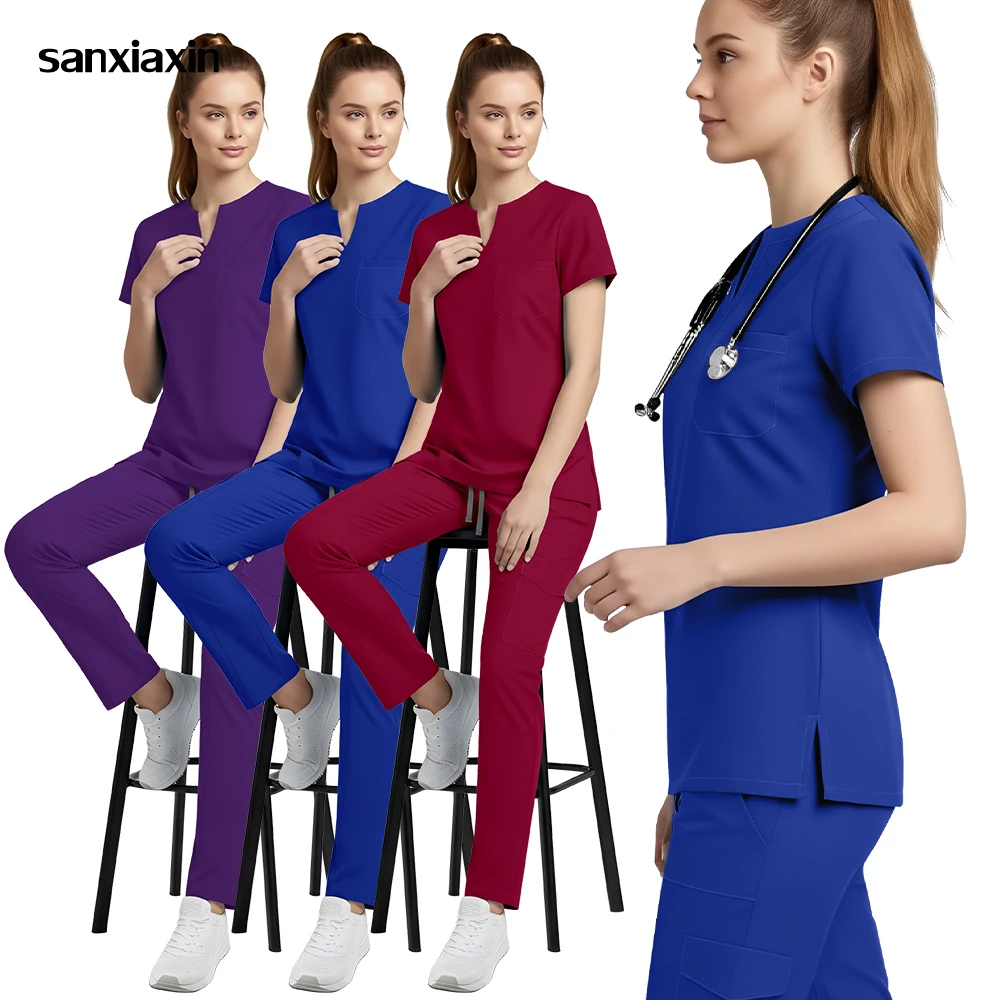 Unisex Medical Surgical Uniform Doctor Nurse Workwear Hospital Scrub Set Women Men Dentist Clothes Nursing Accessories Wholesale