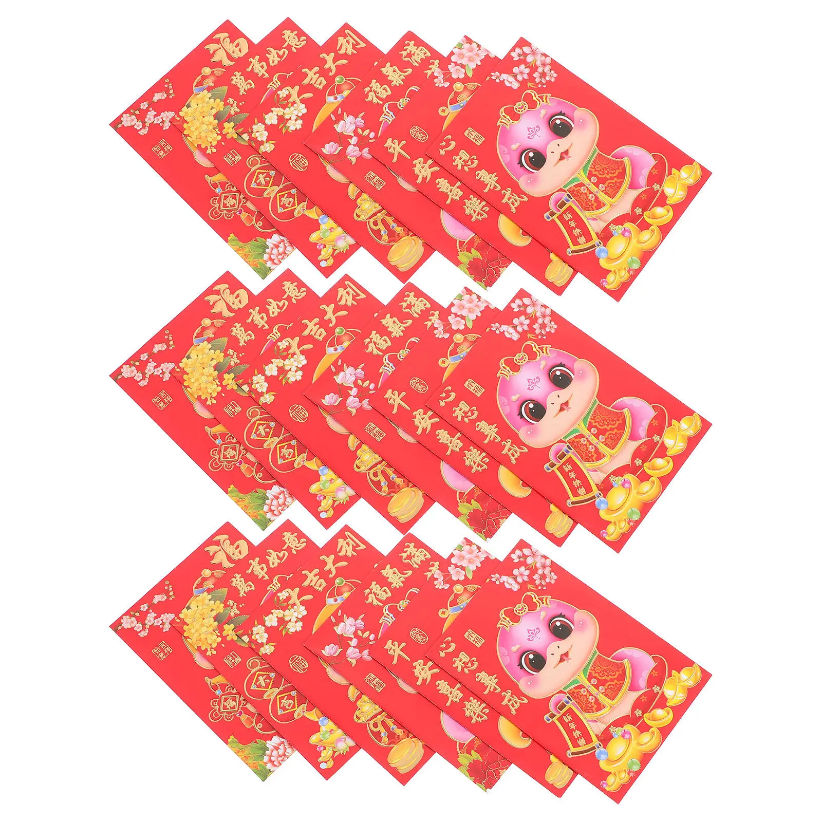 

60 шт. красных конвертов на 2025 год Змеи, креативные красные пакеты для новогодних подарков, для Праздника Весны, бумажные конверты для денег, универсальные