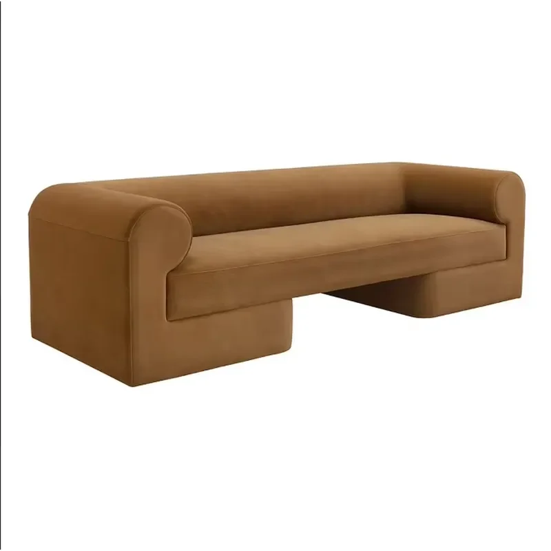 Contemporary Style Simple Design 3 Seat Sofa Fully Upholstered Living Room Sofa for Home Hotel Villa