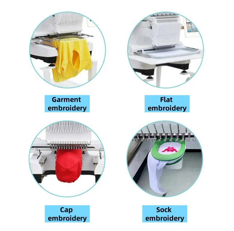 고효율 자동 NP 브랜드 상업용 자수 기계 티셔츠 모자 캡용-모노그램 기능 및 풀링 옵션 포함
