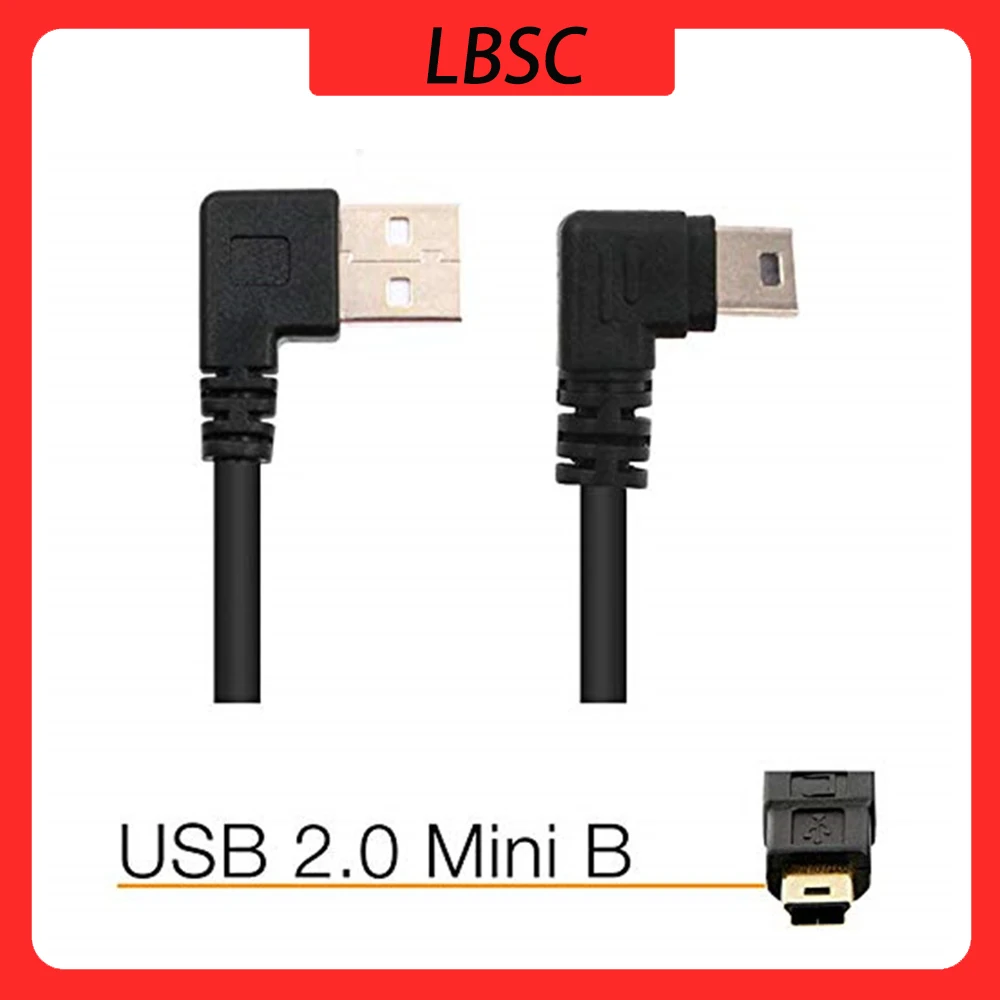 Krótki kabel USB 2.0 typ A męski na Mini B kabel do ładowarki USB, podwójny kąt prosty 90 stopni 5 złoty Pin Plated 25CM