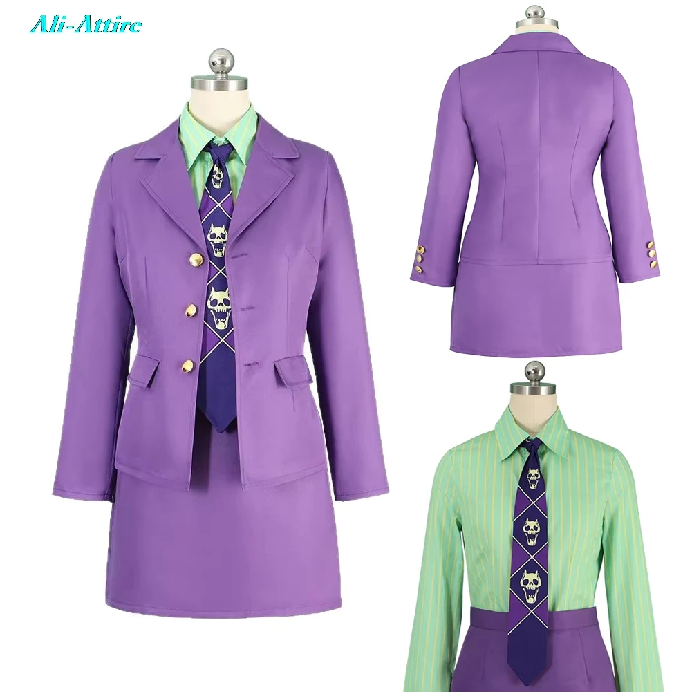 

Anime JoJo Bizarre Adventure Cosplay Yoshikage Kira Cloth Party Disguise Women Roleplay Halloween Costume Carnival Outfits Suits