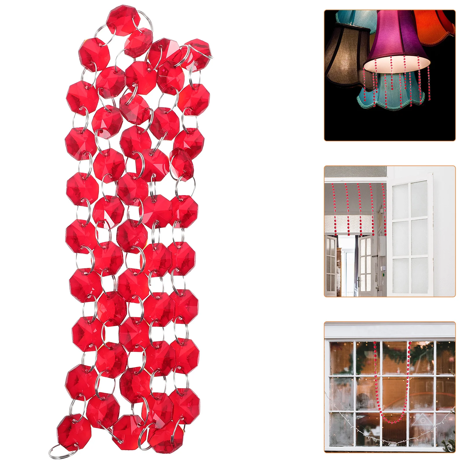 

Octagon Bead String Decoration Glass Beads Chain For Door Curtain Chandelier Home Decor Bead Strand Garland Hanging