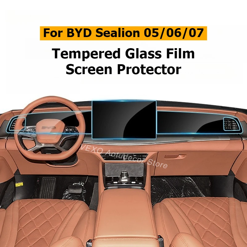 

Защитная пленка из закаленного стекла для BYD Sealion 05 06 07 2024 2025, передняя и задняя защита экрана навигации с центральным управлением