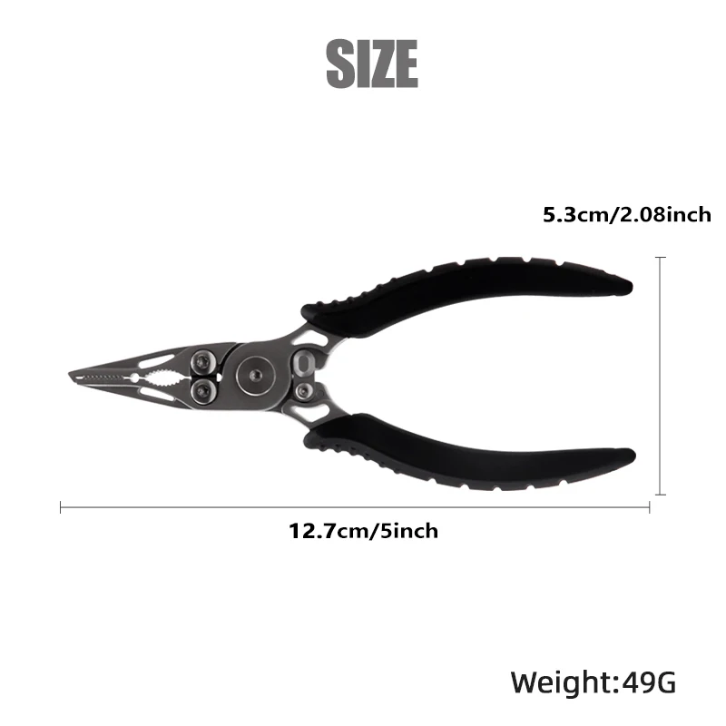 Fishing Tongs Hook Remover Stainless Steel Long Nose Fishing tongs Braided Knife Forked ring Tongs Portable fishing multifunctio