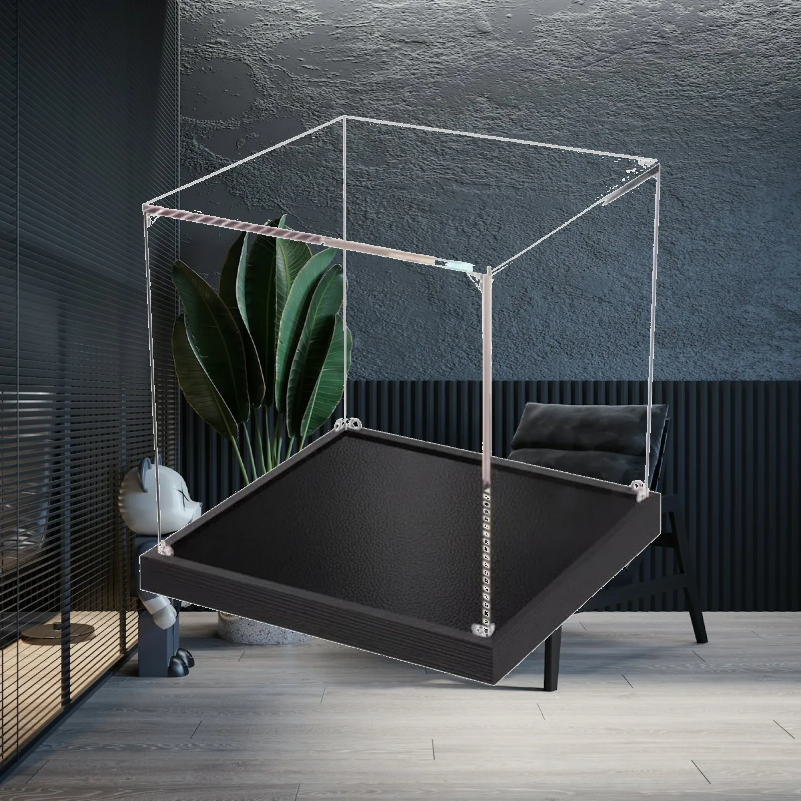 Dustproof Acrylic Display Case for Collectible Model Figures Clear Showcase for Brick Art Toys with Scratch Resistant Base