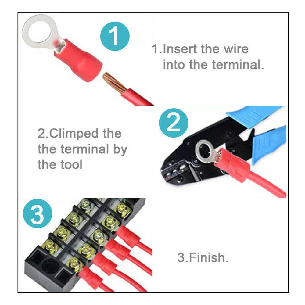 50 uds/100 Uds RV1.25-3 anillo Rec terminal aislado Cable conector de Cable Terminal de engarzado eléctrico M3-M8