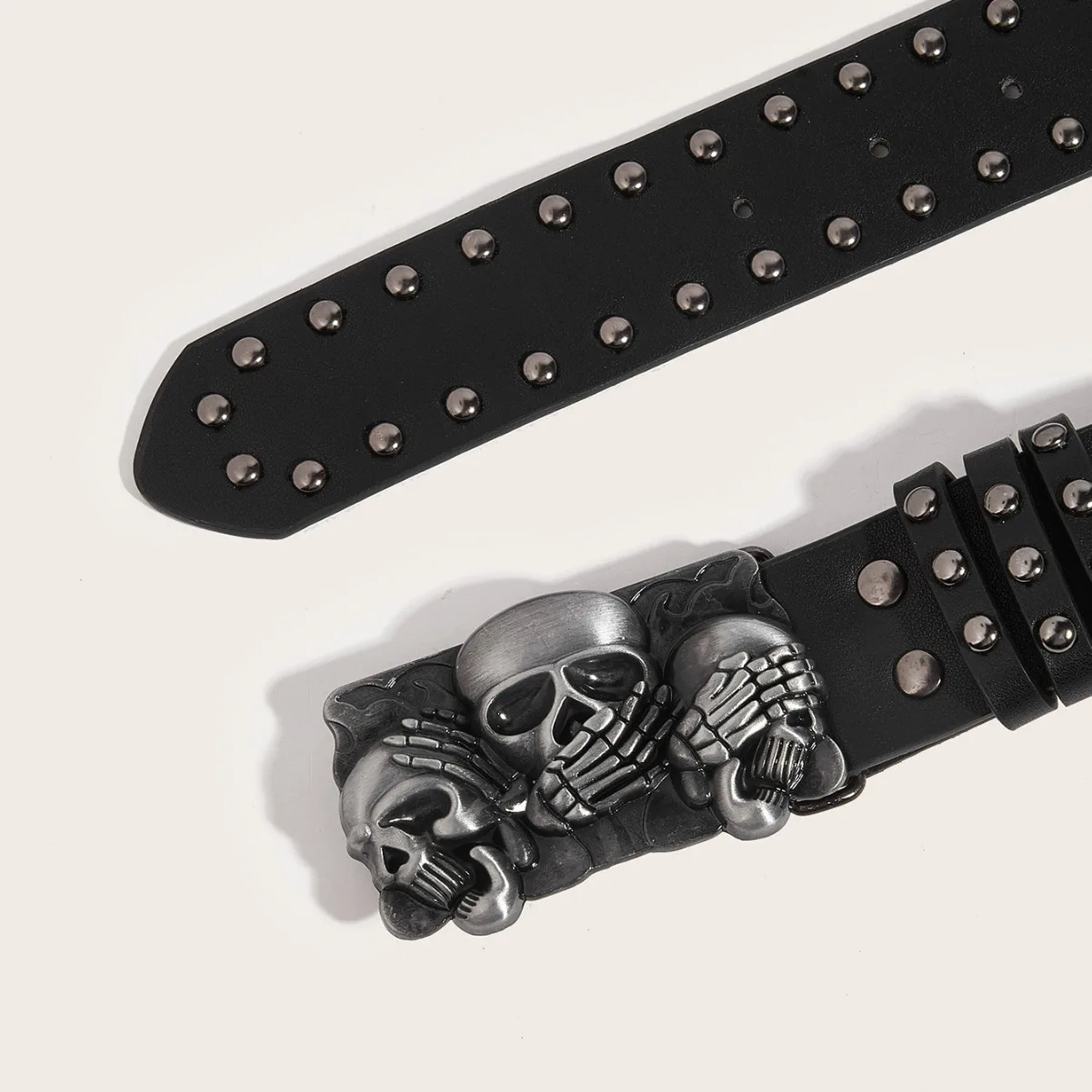 Designer Punk Belts For Women High Quality Luxury Brand Skull  Rivet Unisex Waist Men Waistband Goth Belt for Jeans