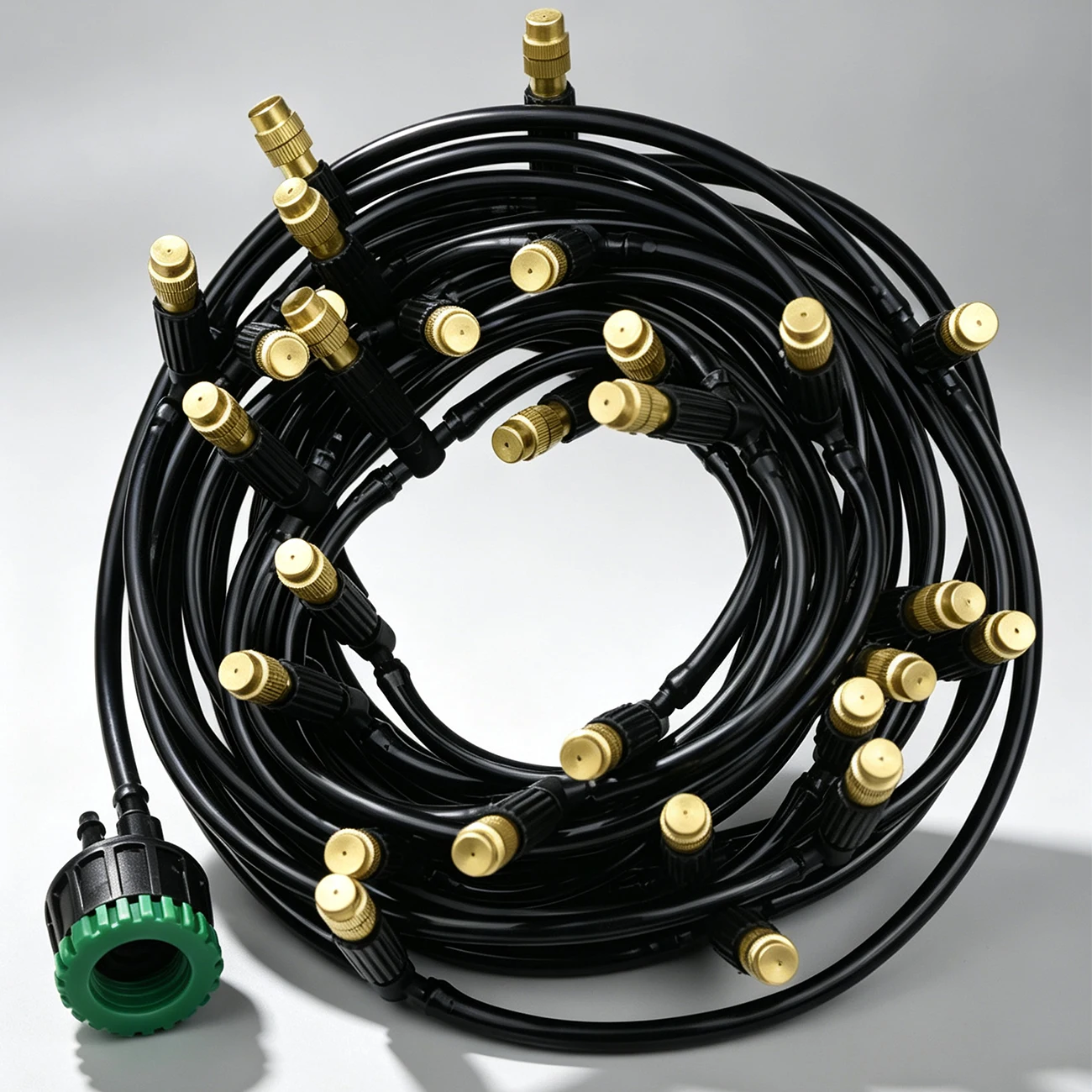 5-50M Outdoor Garden Adjustable Brass Nozzle Atomizer Kit 4/7mm Hose Nebulization Humidification Cool Watering System Lawn Spray
