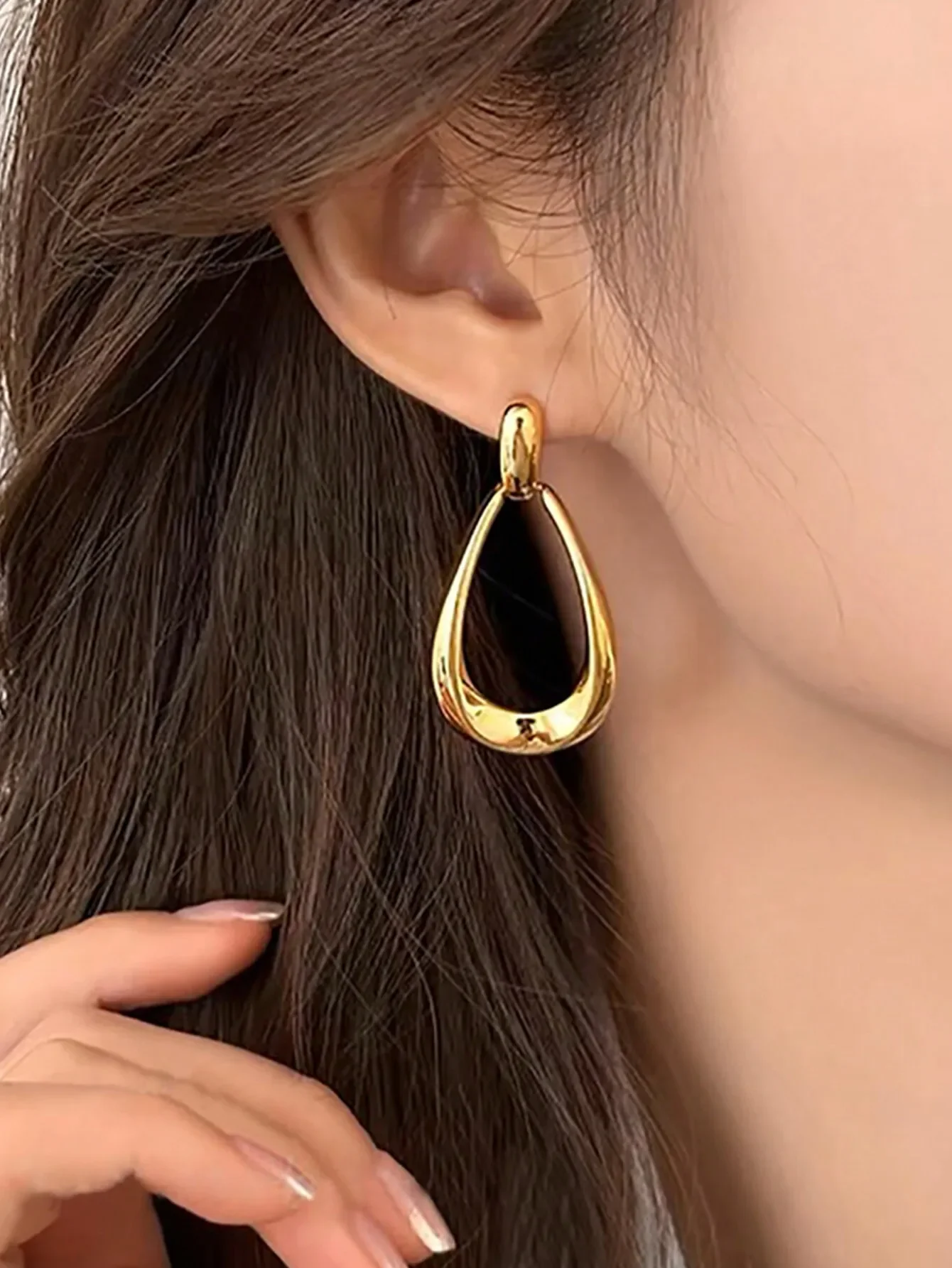 

1 Pair Elegant Geometric Design Drop Earrings, Suitable For Parties, Daily Wear, And Vacations