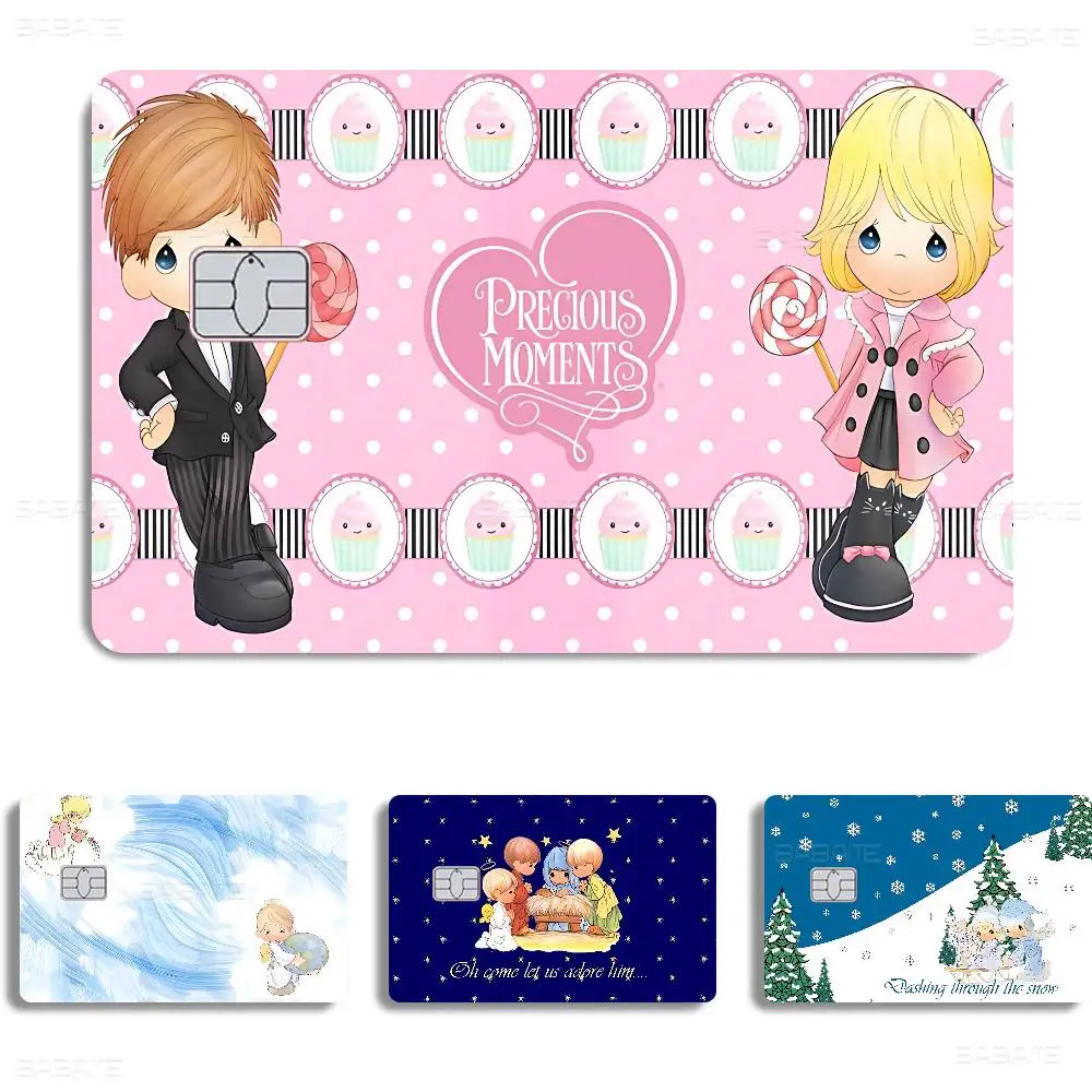 Precious Moments Cute Credit Card Skin Stickers No Adhesive Residue Water Proof for VISA Credit Card Subway Access Card