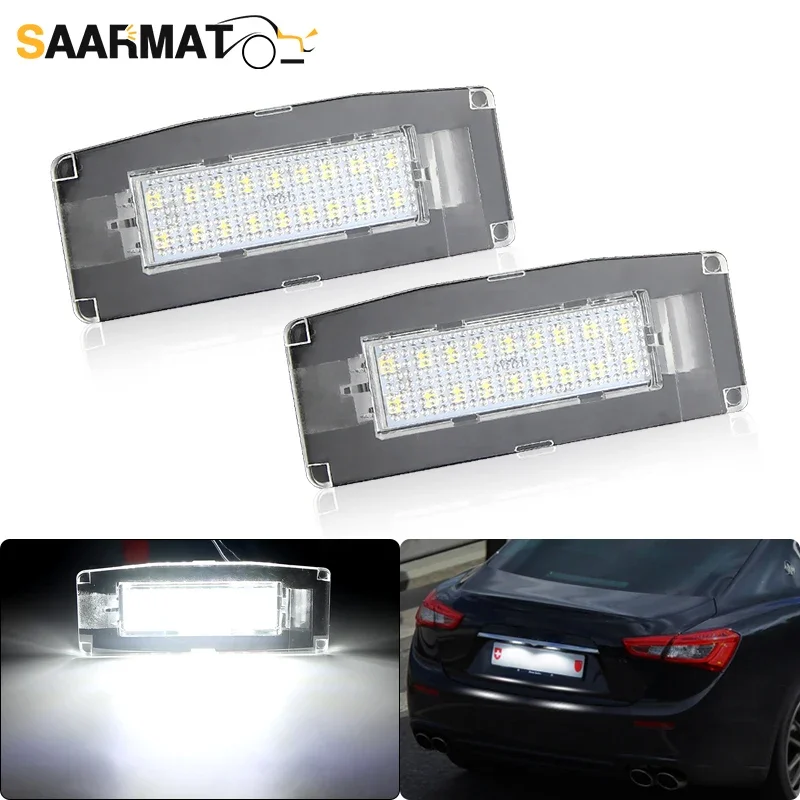 2pcs 12V LED Number Plate Lamp Canbus For Maserati Ghibli M157 2014-2020 White License Plate Light Automobile Accessory