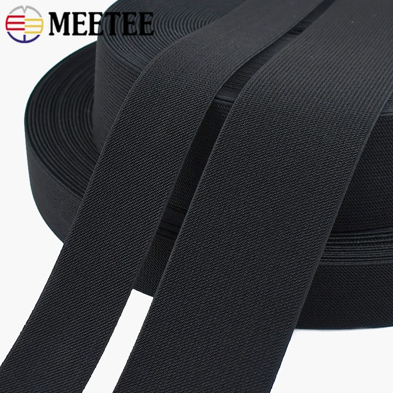 1/2/3/4M 10-80mm Black Elastic Band Pants Waistband Rubber Bands Apparel Bungee Cord Belt Spring Webbing Tape Sewing Accessories