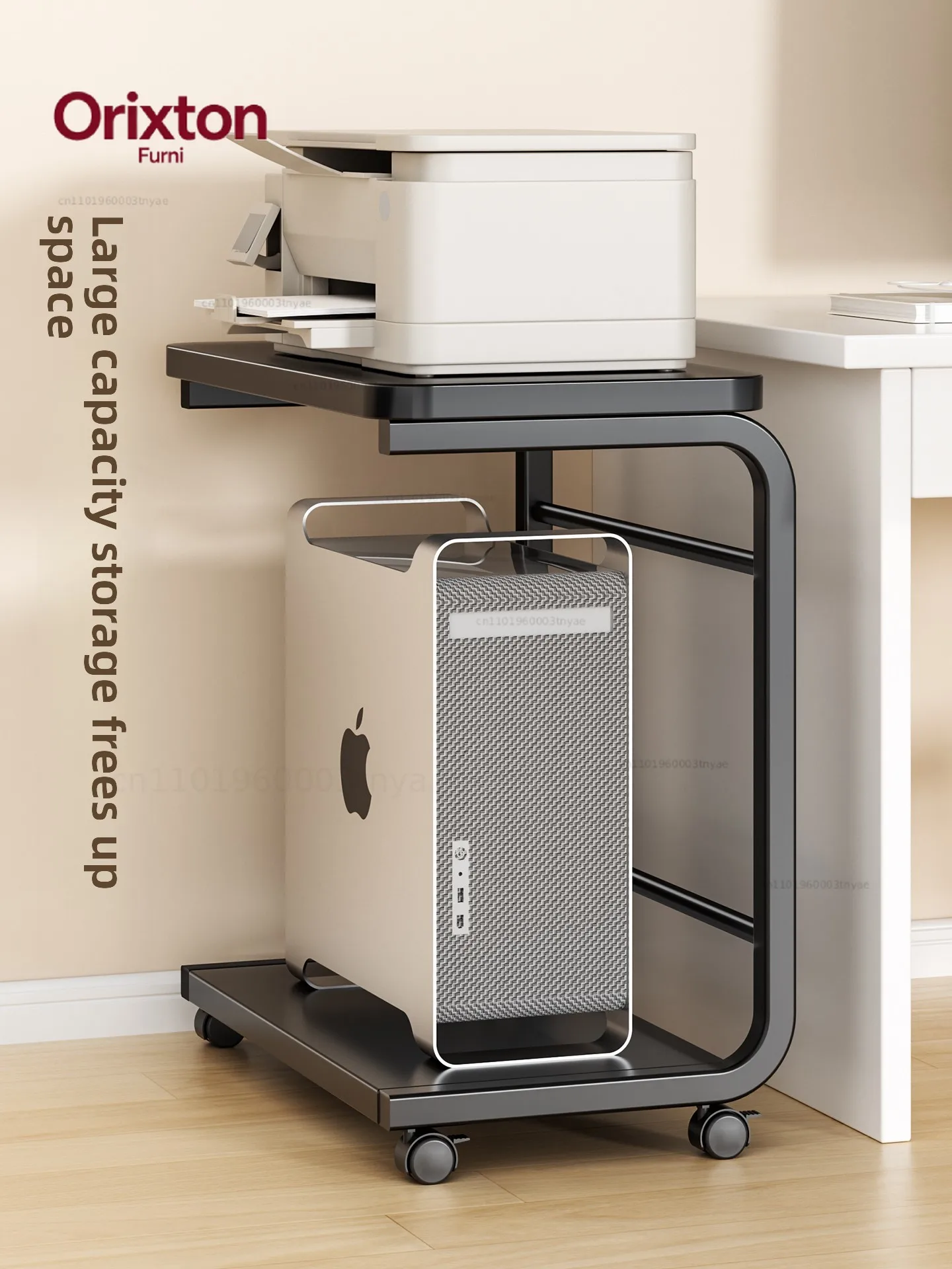 Desktop Computer Main Host Rack with Wheels Mobile Case Base Stand Storage Organizer Home Use Small Cart