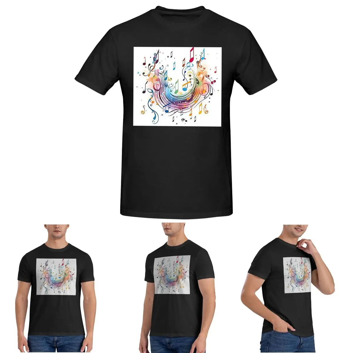 

Абстрактные клавиши фортепиано с музыкальными нотами Футболка для мужчин Хлопковые футболки больших размеров Мужские футболки Короткая одежда с круглым вырезом Топы S-6XL