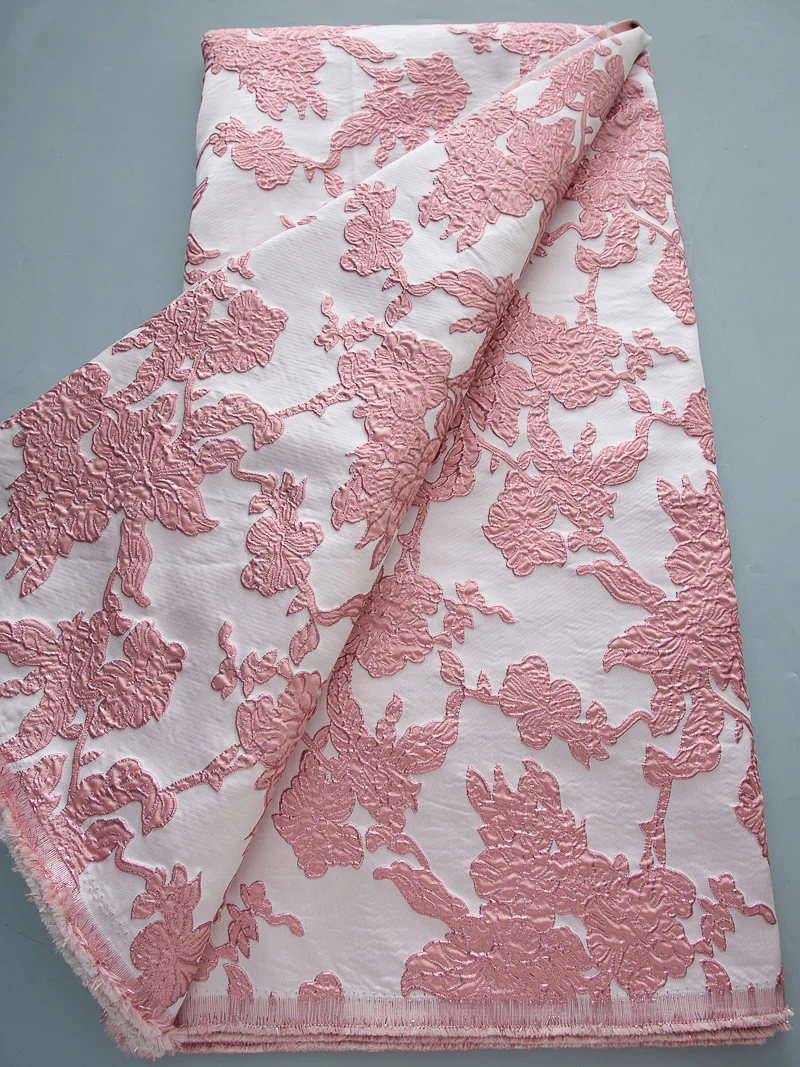 French Brocade Jacquard Lace Fabric 2025 High Quality African Nigerian Gliding Organza Lace For Women\'s Party Dresses Sew A2622